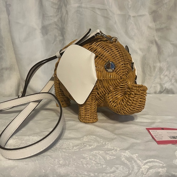 Kate Spade “Tiny” wicker elephant shoulder bag - Picture 4 of 6